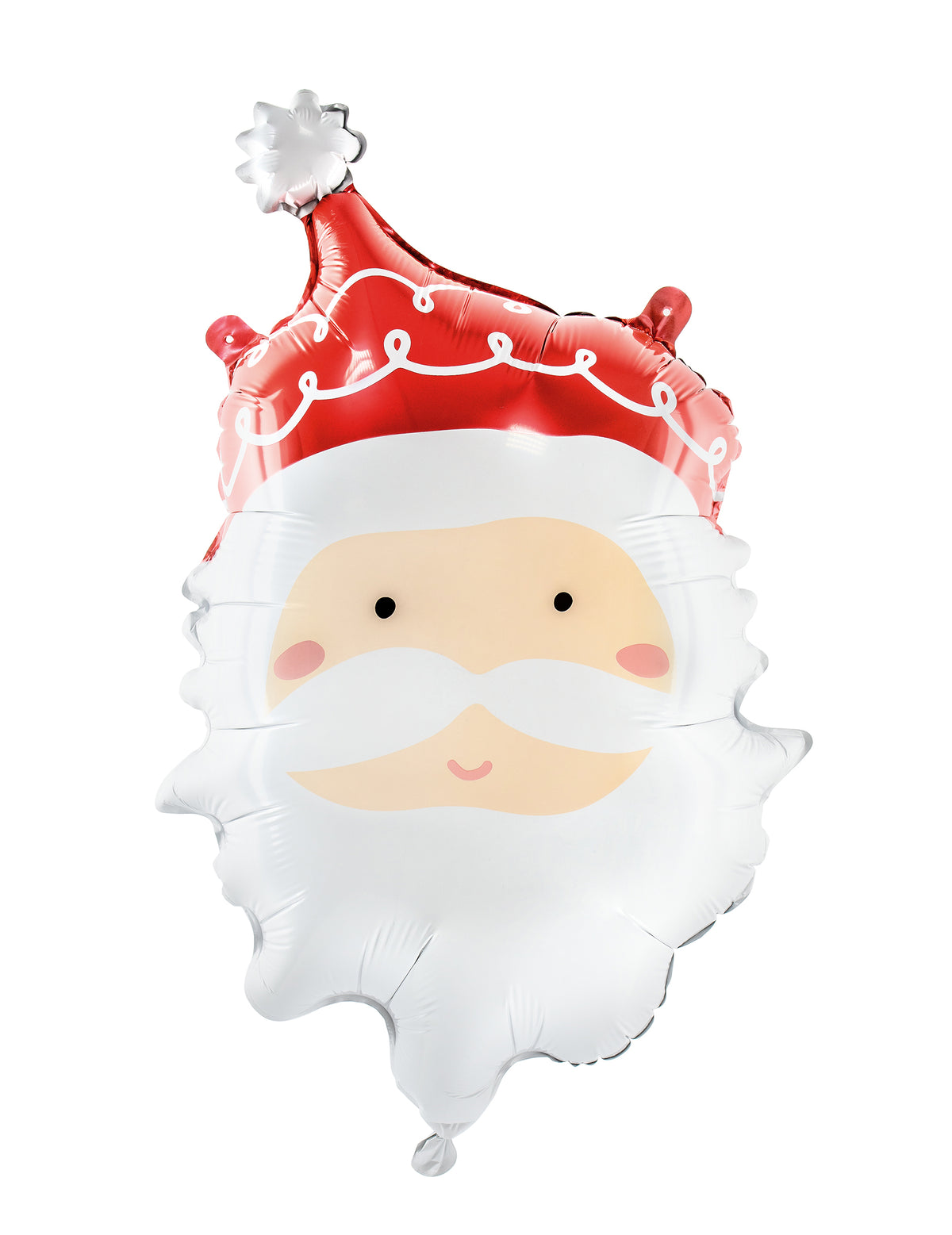 Ballon tête de Père Noël pour décoration rouge et blanc métallisé