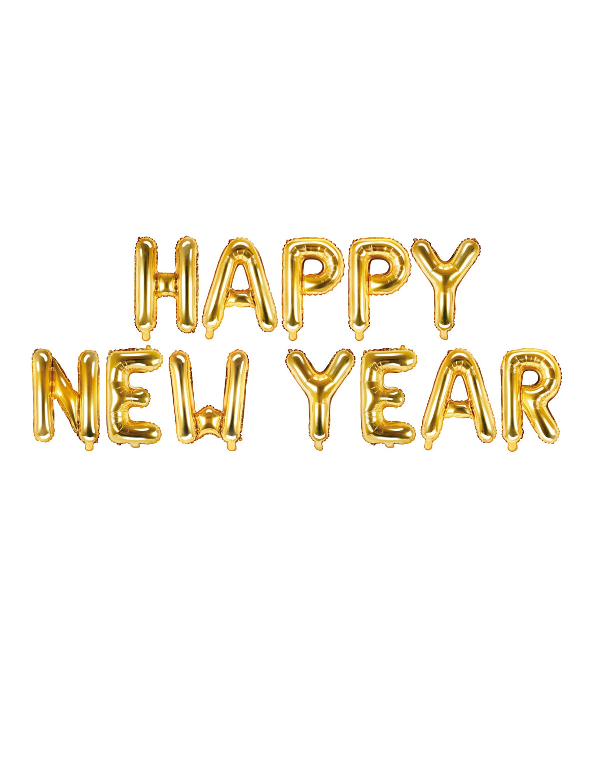 Ballon aluminium lettres Happy New Year pour fête dorées
