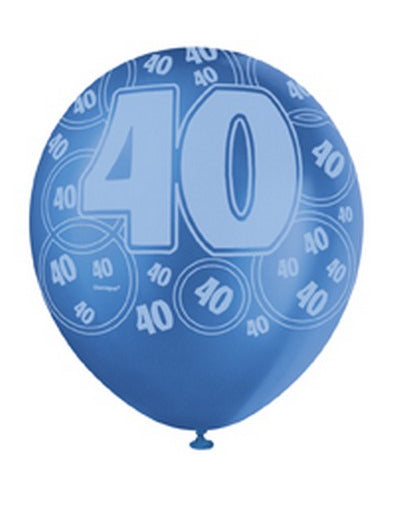 Vue de face d'un exemplaire bleu du Ballons Age 40 ans