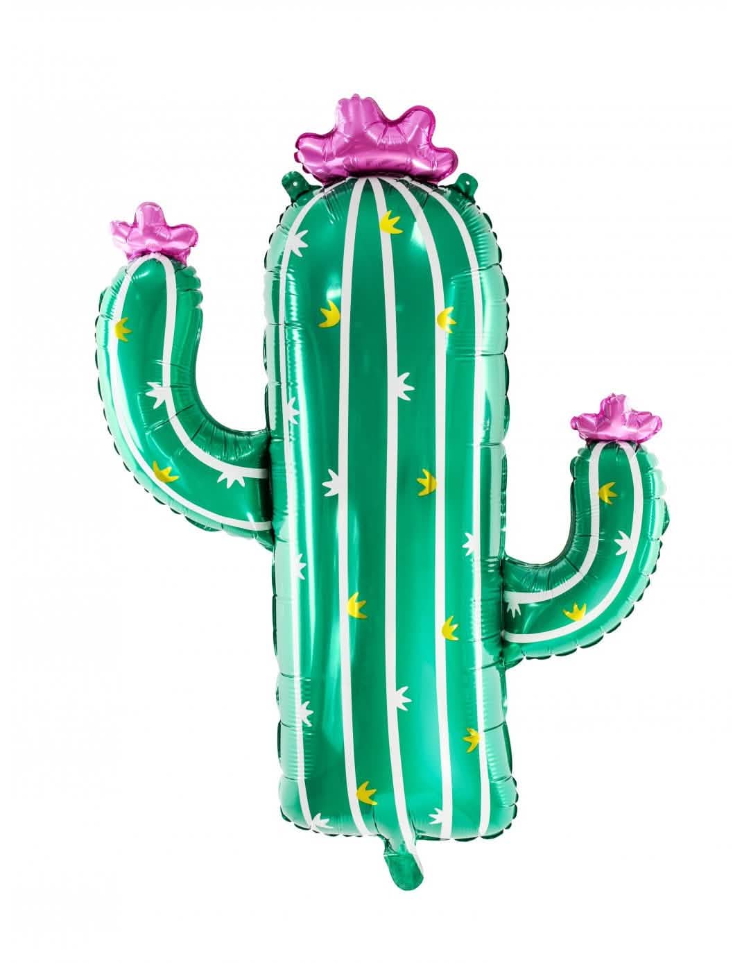 Balão de cato em flor verde e cor de rosa em alumínio