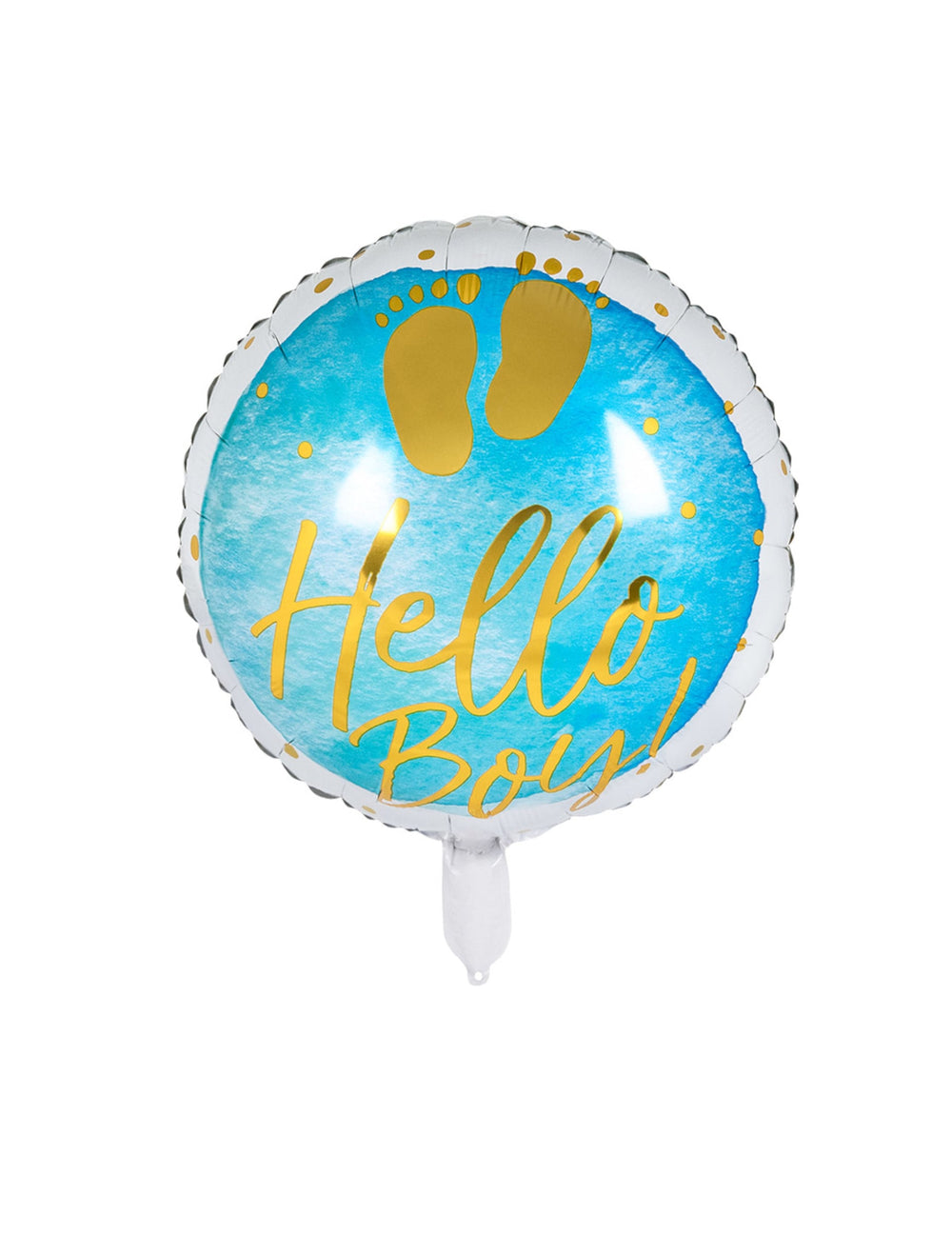 Mise en situation du ballon en aluminium Hello Boy pour baby shower