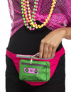 Banane années 80 pour adulte multicolore rose et vert avec motif cassette