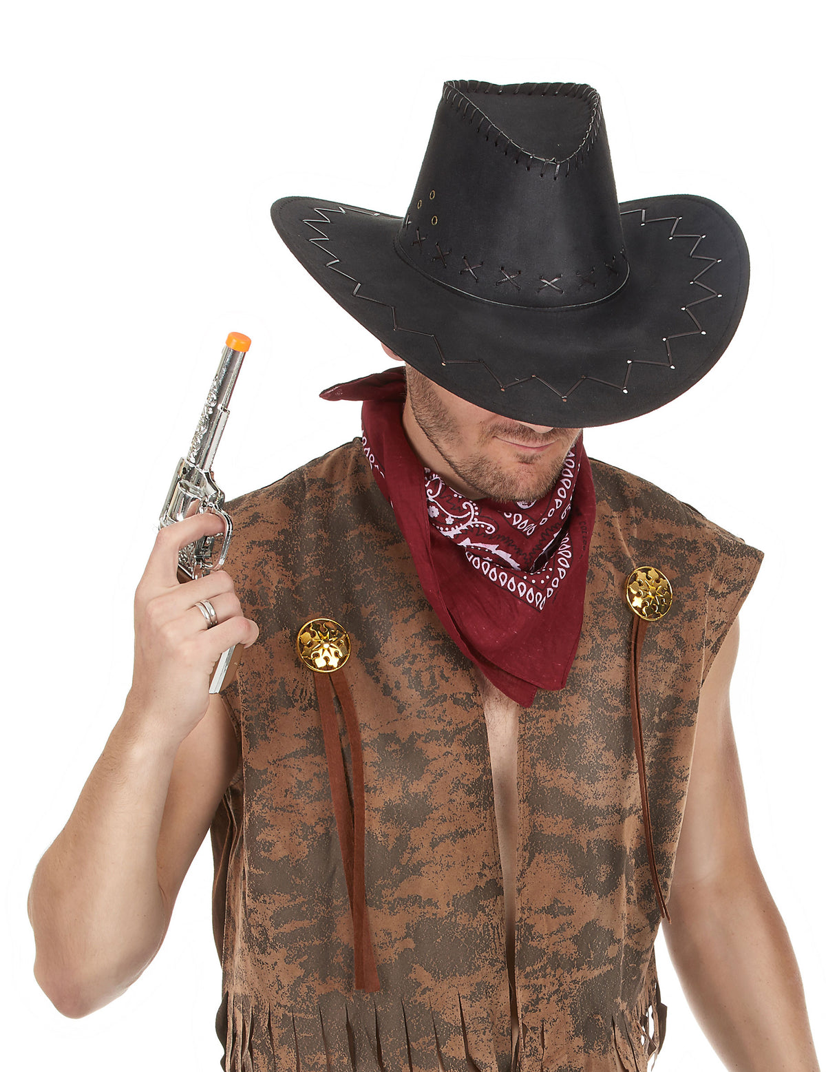 Vue à plat du bandana cowboy