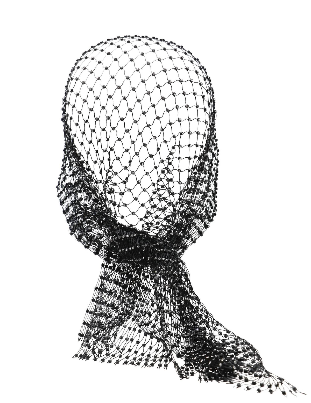 Bandana de rede com strass preto para adulto