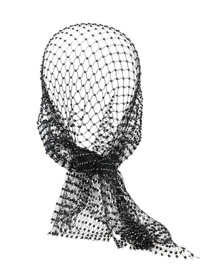 Bandana de rede com strass preto para adulto