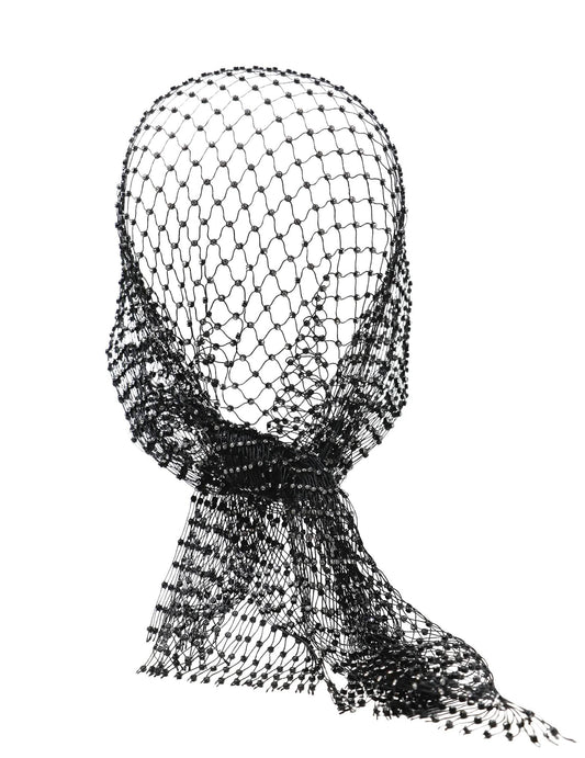 Bandana de rede com strass preto para adulto