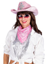 Bandana cor-de-rosa com franjas e lantejoulas para adulto