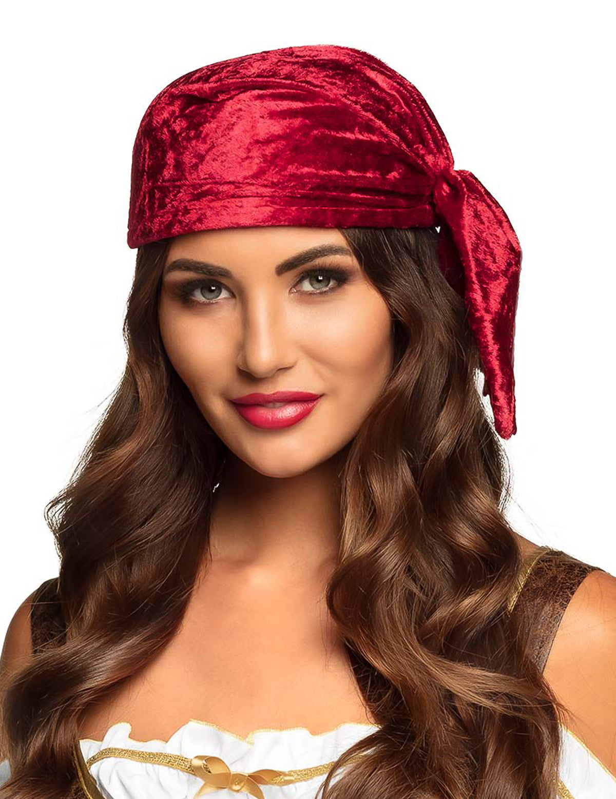 Bandana pour adulte rouge effet velours