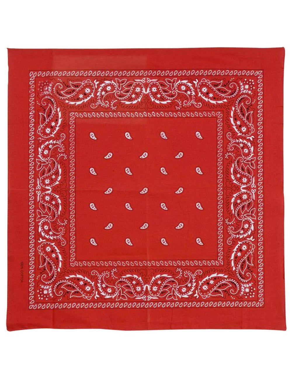 Bandana rouge pour adulte à motifs paisley blancs