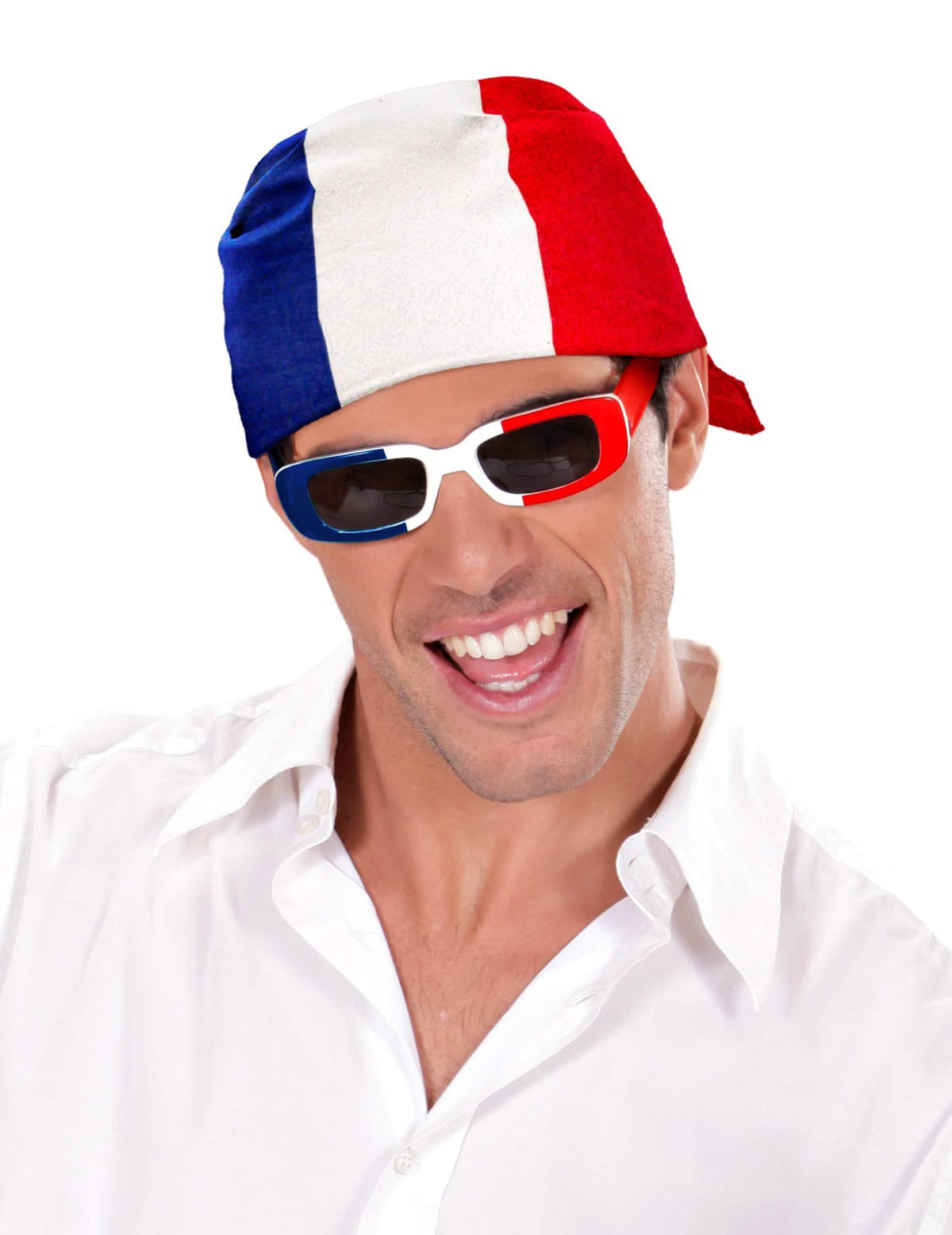 Bandana adepto frança para adulto azul branco vermelho