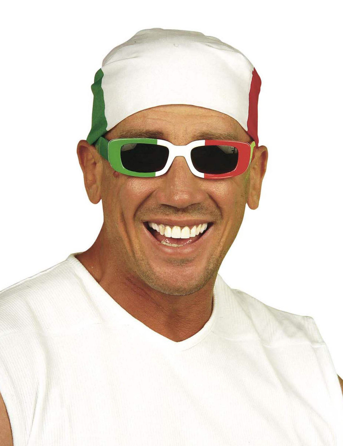 Bandana adepto itália para adulto verde branco e vermelho