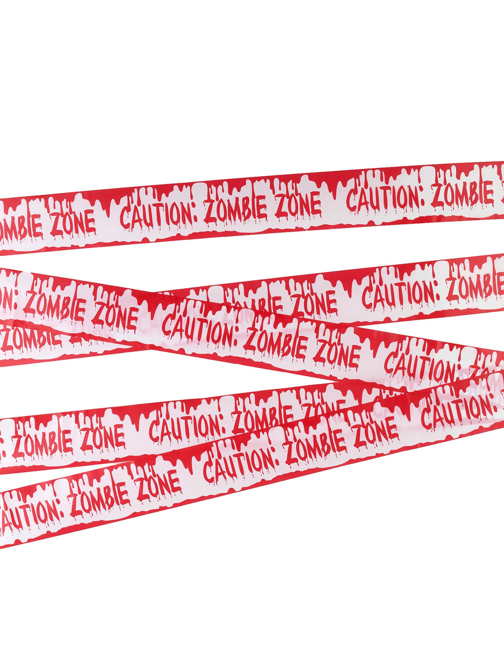 Bande zone zombie Halloween pour décoration rouge et blanche ensanglantée