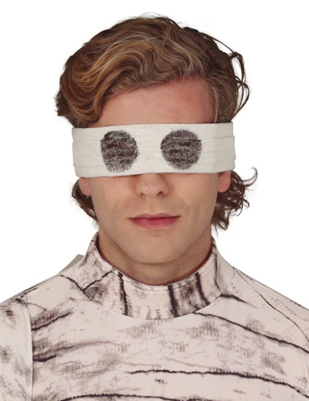 Banda para os olhos para adulto branco com círculos pretos