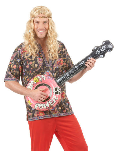 Banjo inflável hippie rosa