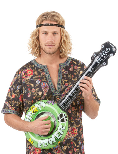 Banjo inflável hippie verde