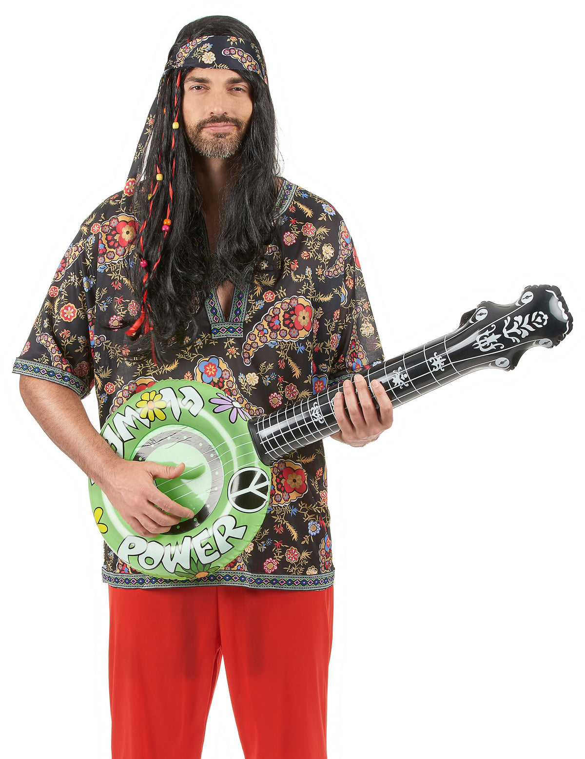 Banjo gonflable hippie pour adulte vert