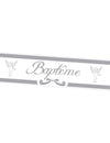 Banner de batismo prateado com anjos 2.44m