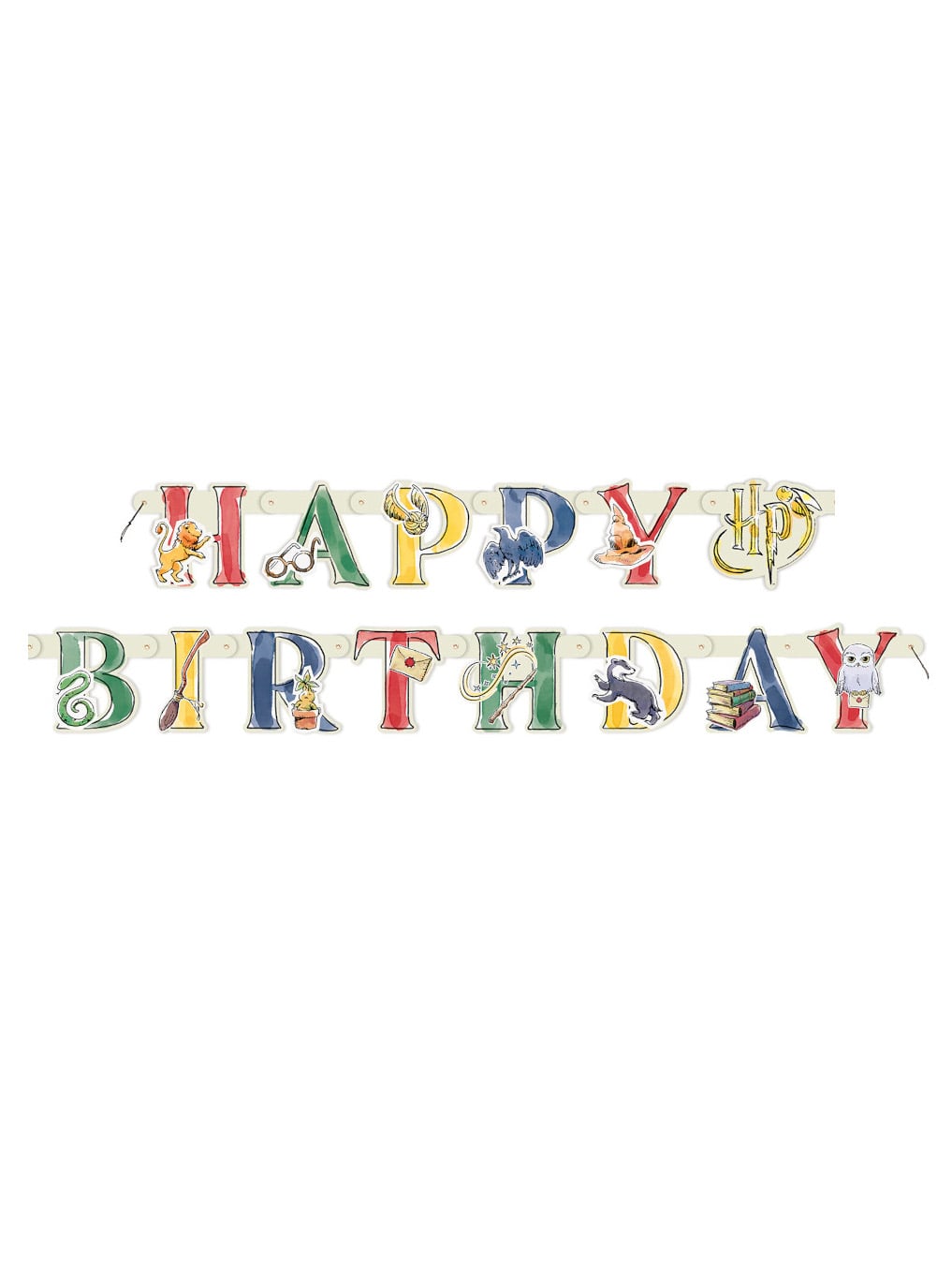 Bannière Happy Birthday en carton Harry Potter pour enfant multicolore