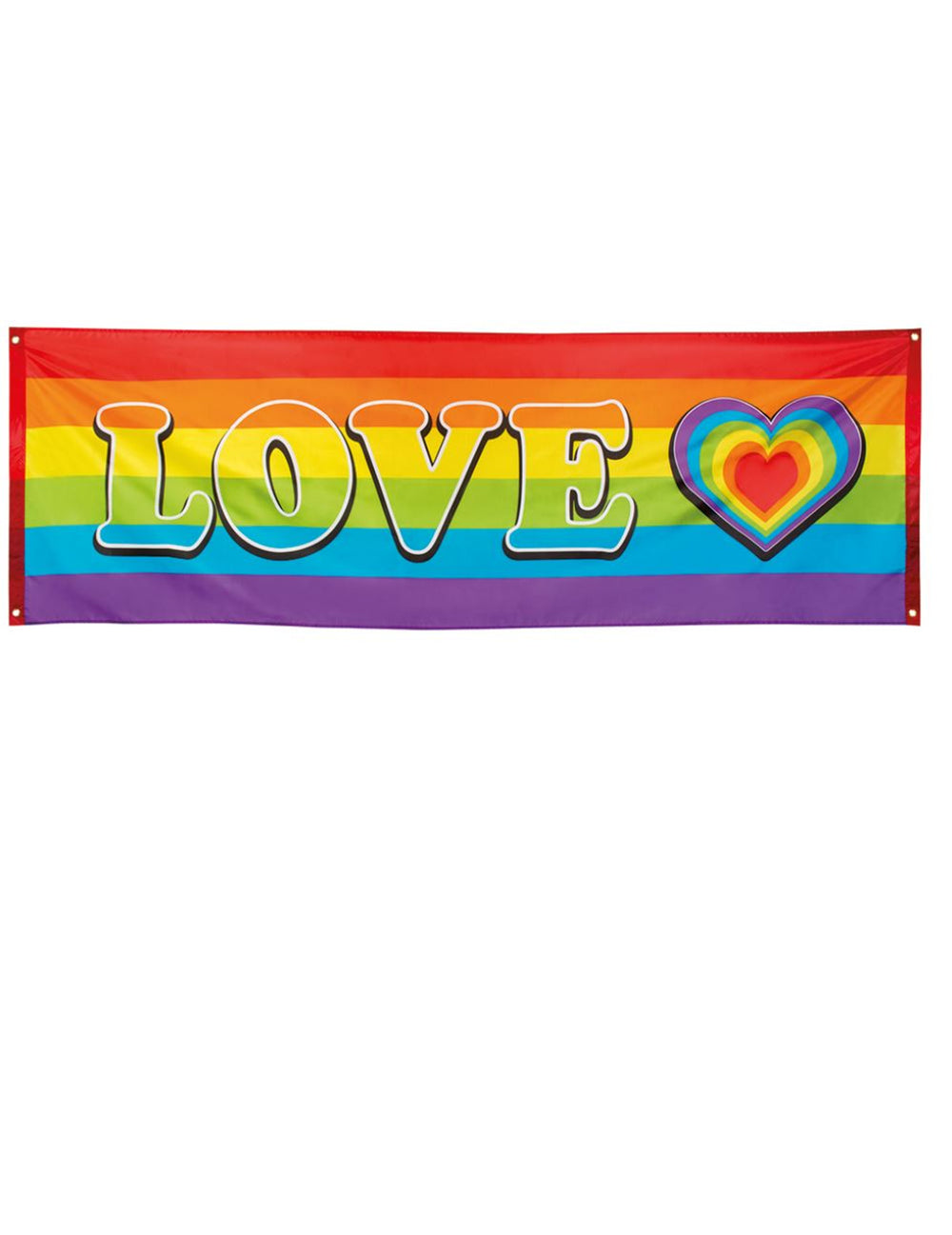 Bannière LOVE Arc-en-ciel multicolore avec motif cœur