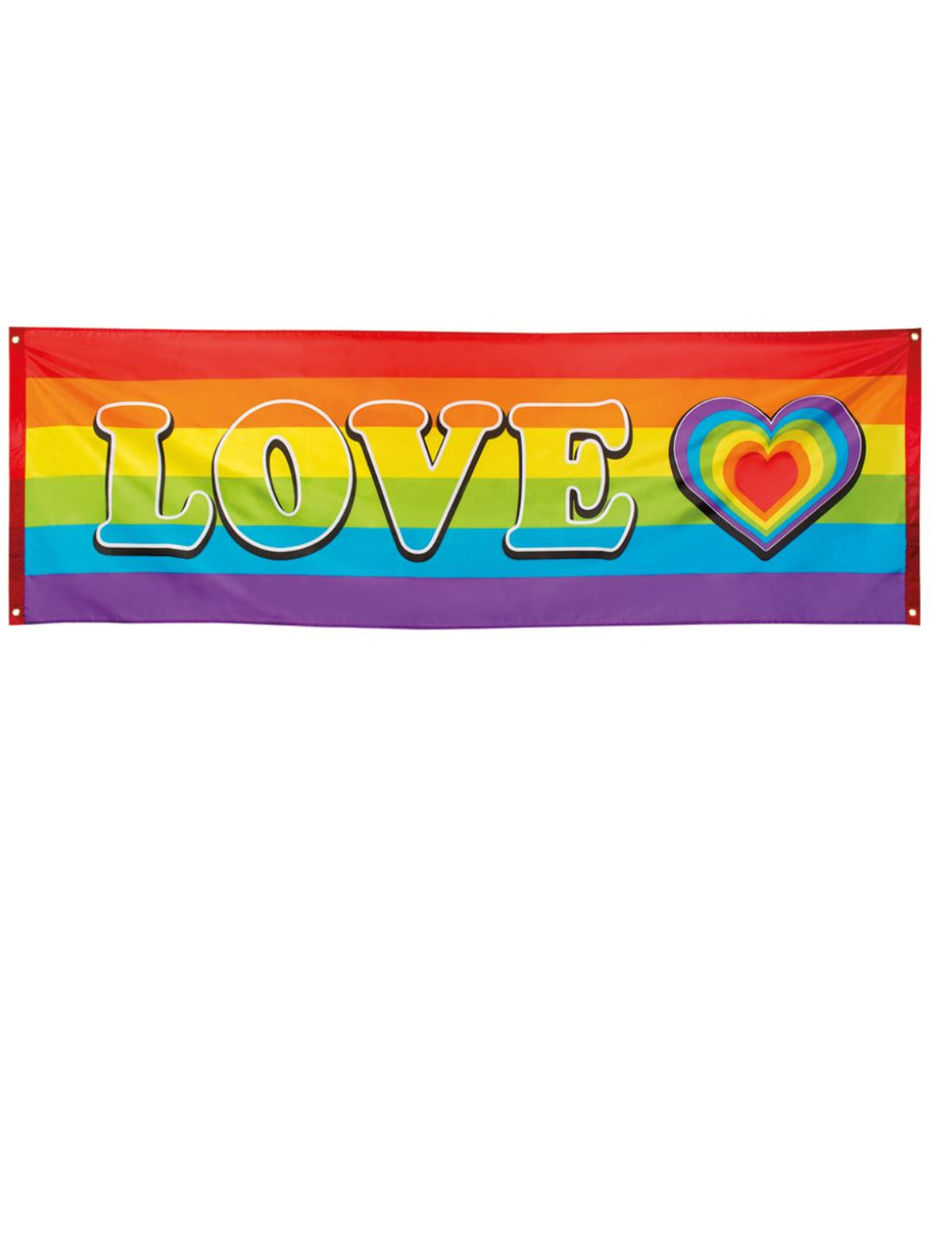 Bannière LOVE Arc-en-ciel multicolore avec motif cœur