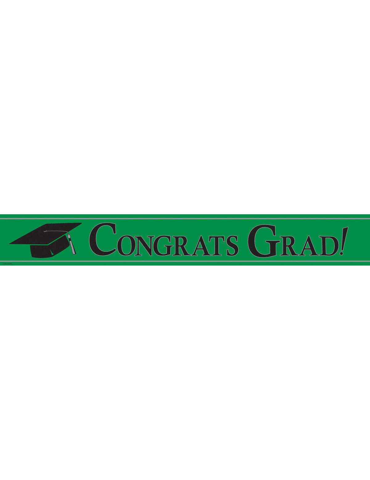 Faixa metálica Congrats Grad para cerimónia de graduação verde