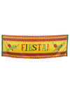 Bannière mexicaine pour fête jaune et rouge avec piments et inscription Fiesta