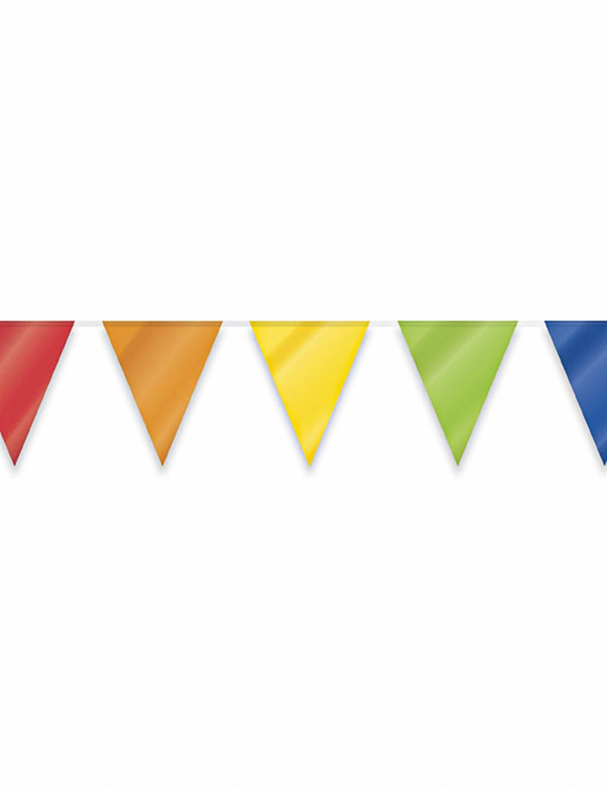 Faixa multicores para decoração de festa com bandeirolas triangulares