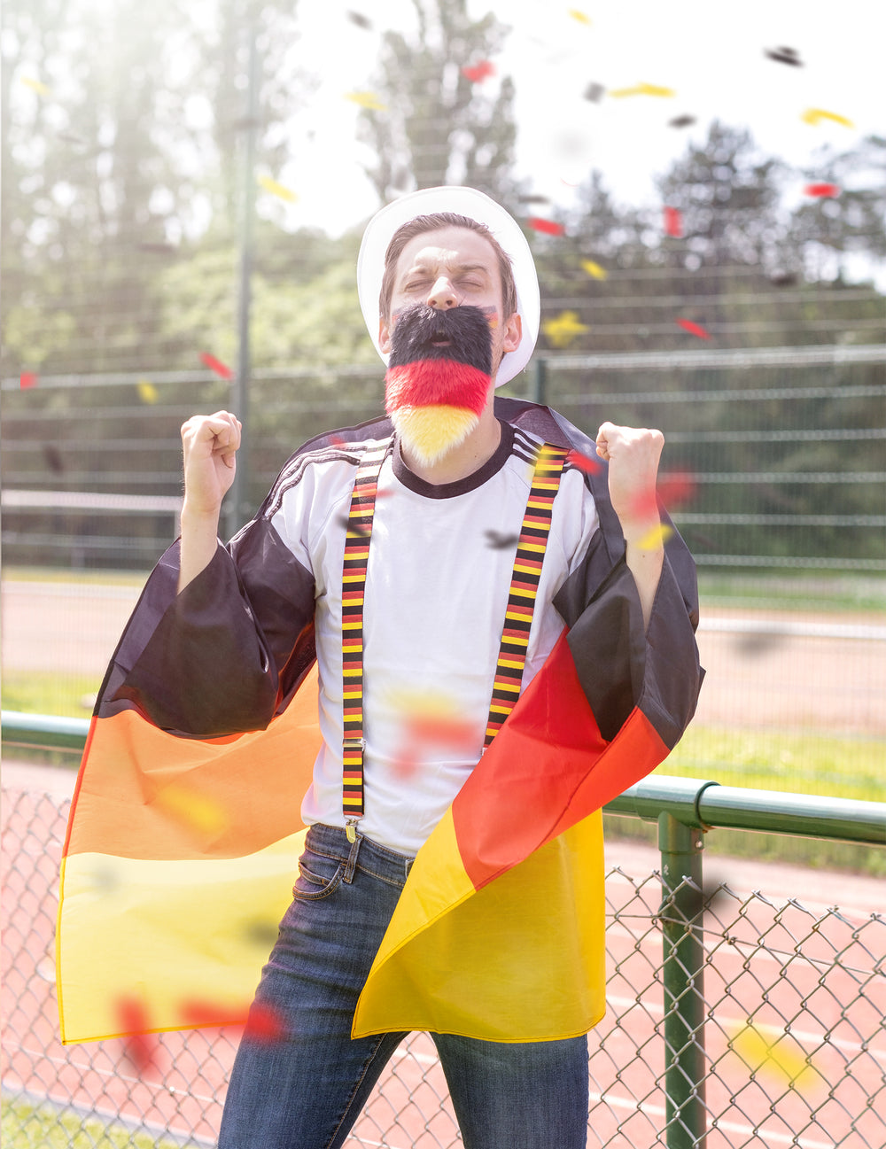 Barbe Allemagne pour adulte noir rouge jaune