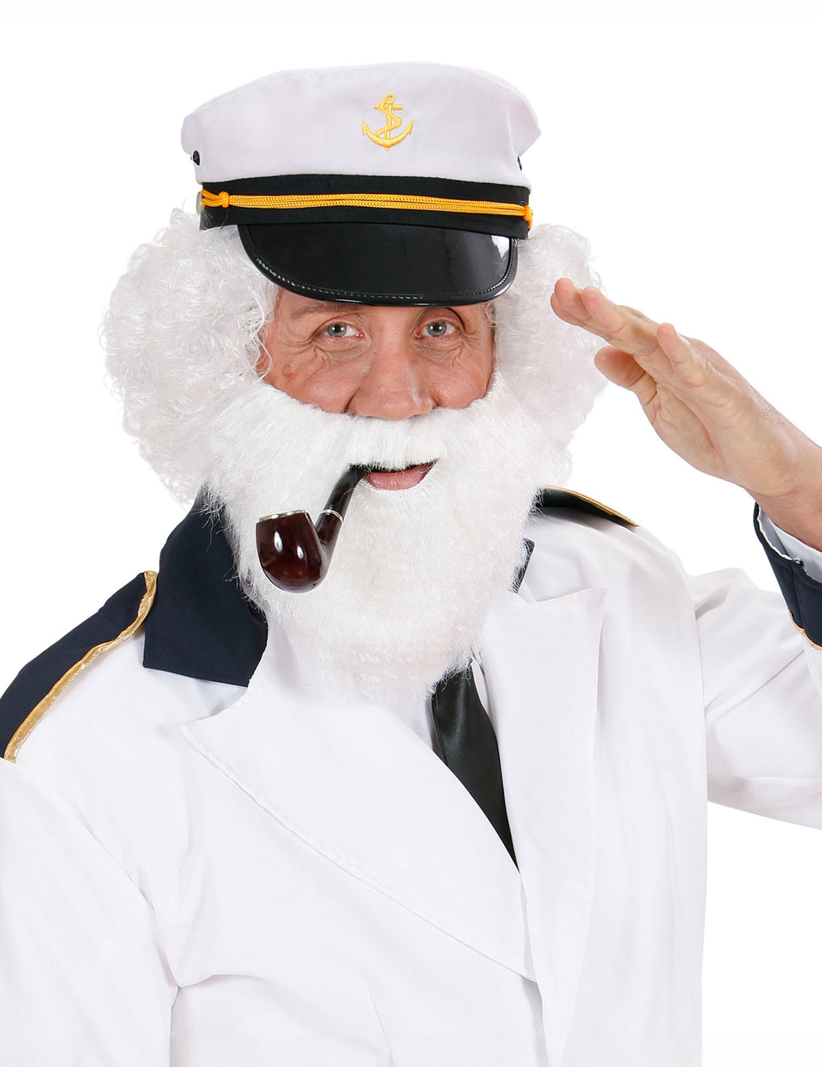 Vue de face portée avec accessoires de la Barbe Père Noël