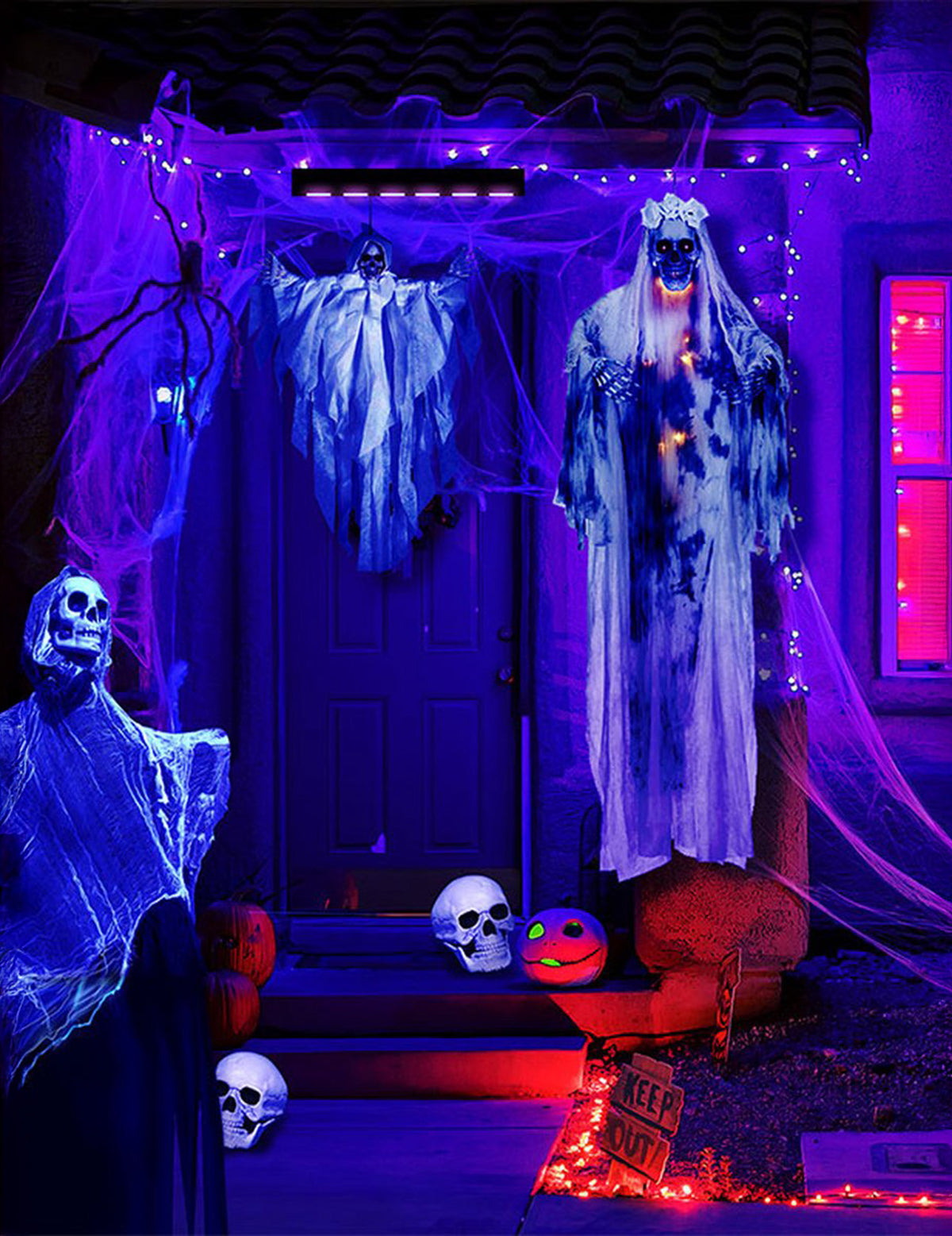 Effet sur décorations d'Halloween de la barre à leds lumière noire pour fête 6x3W