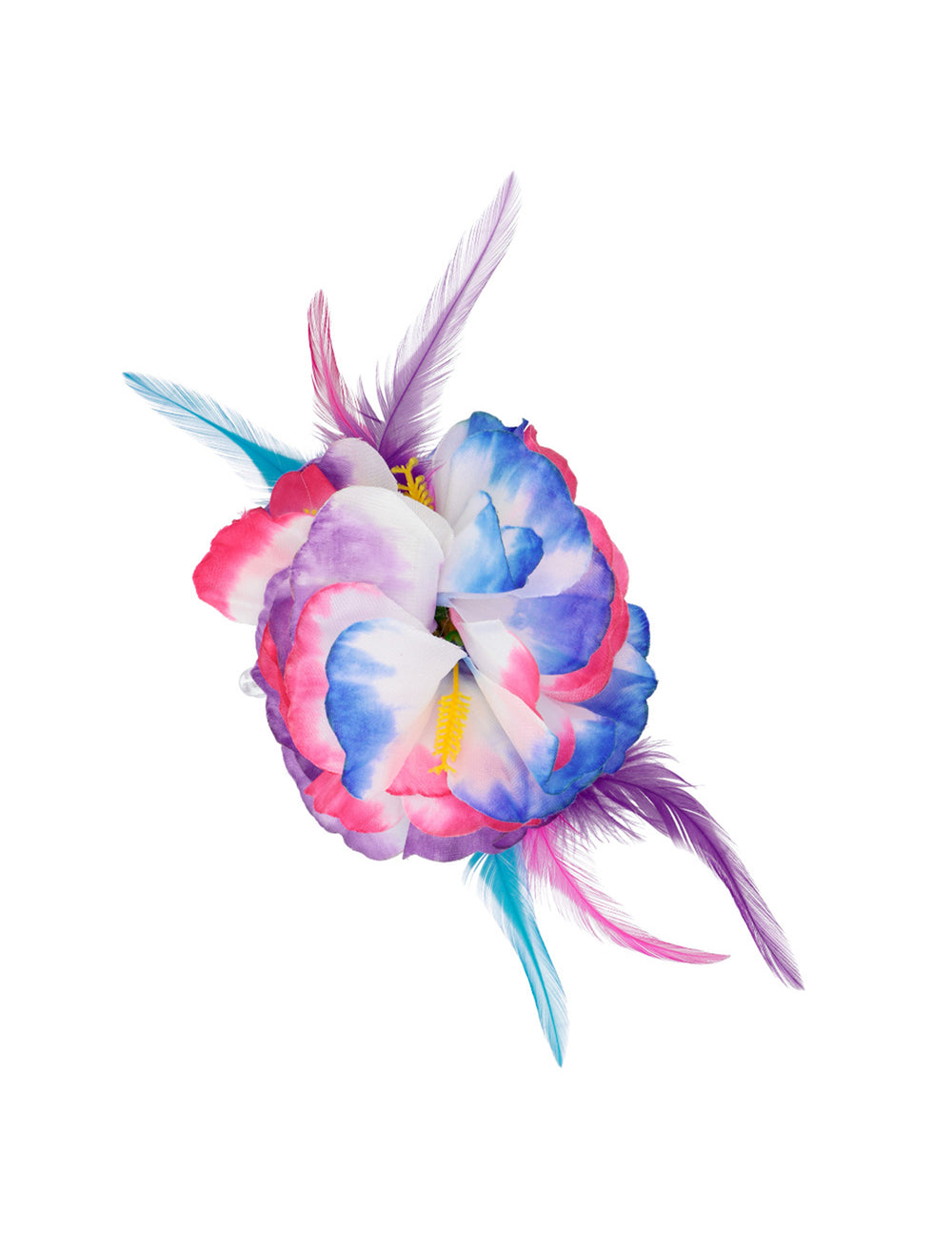 Vue détaillée de la barrette fleur hibiscus