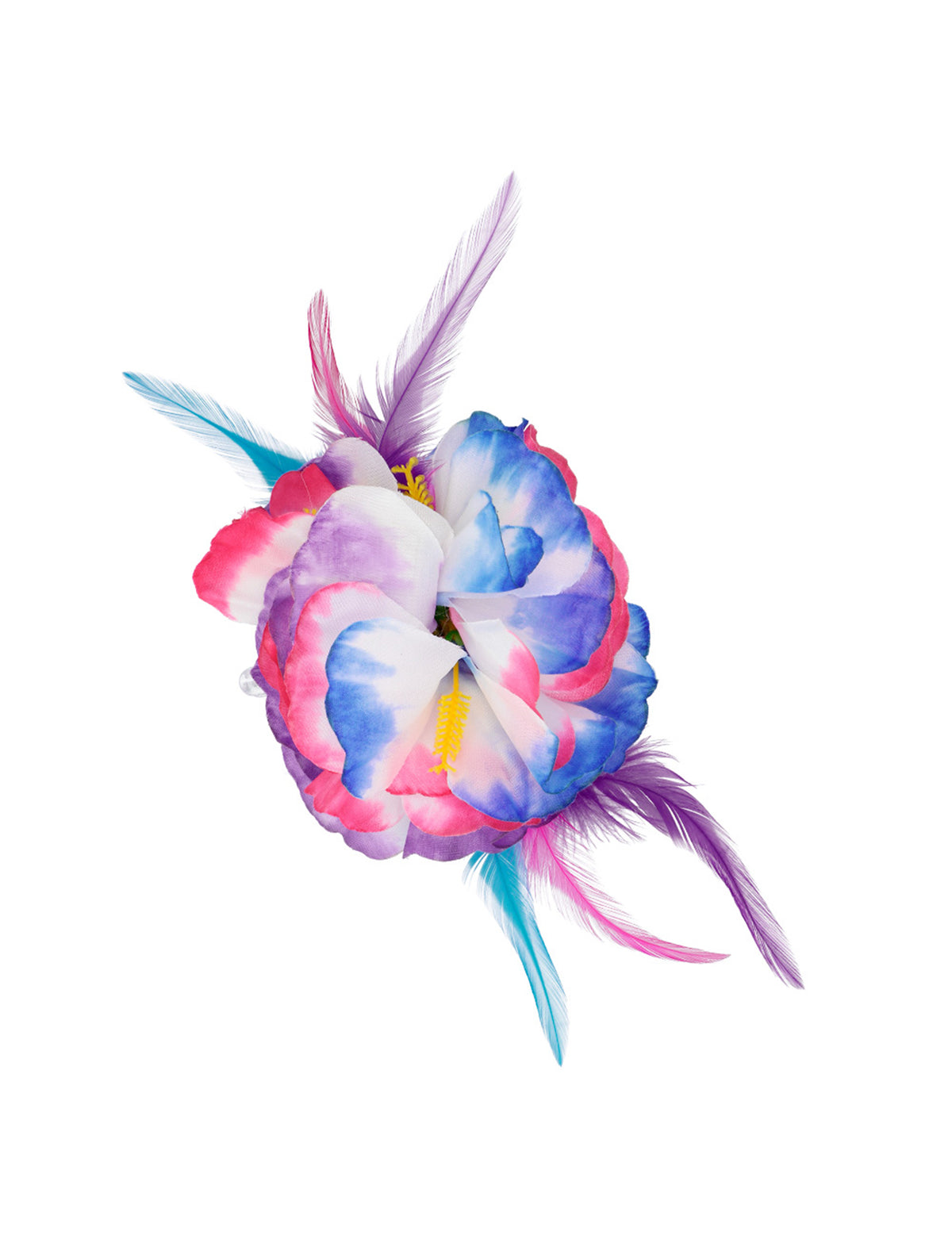 Vue détaillée de la barrette fleur hibiscus