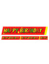 Fita de barreira Decoração Feliz Aniversário vermelho-verde-amarelo 600x6cm