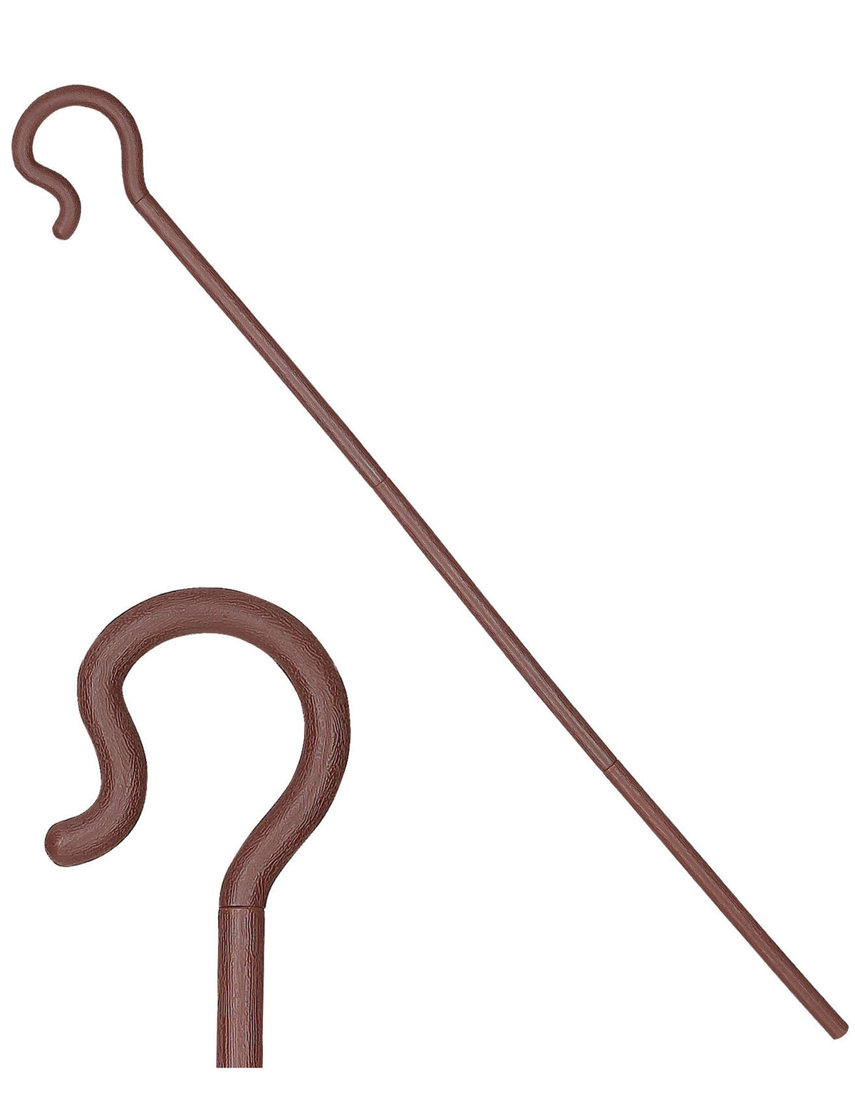 Bâton de berger pour adulte marron effet bois