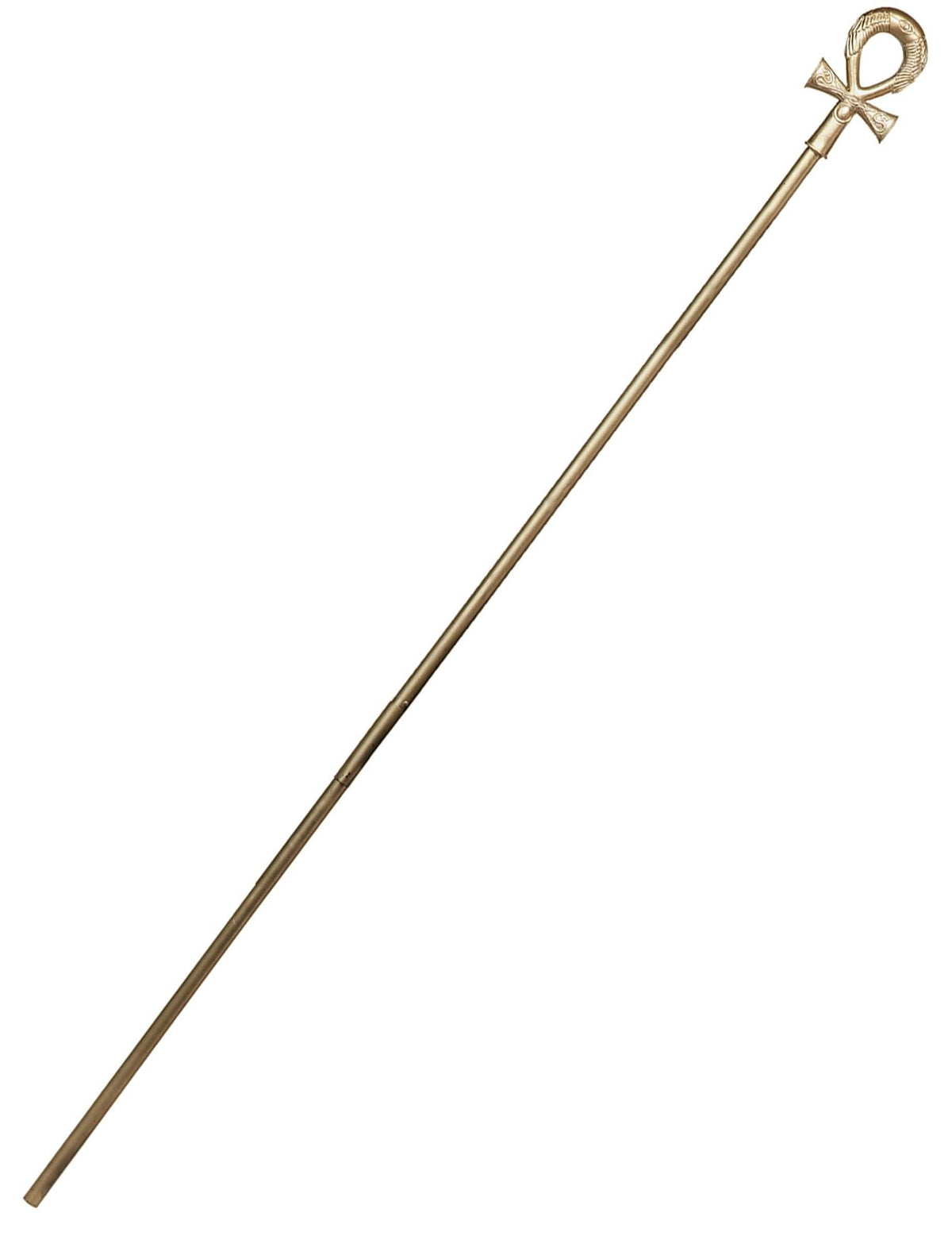 Bastão de Faraó para adulto dourado com símbolo Ankh