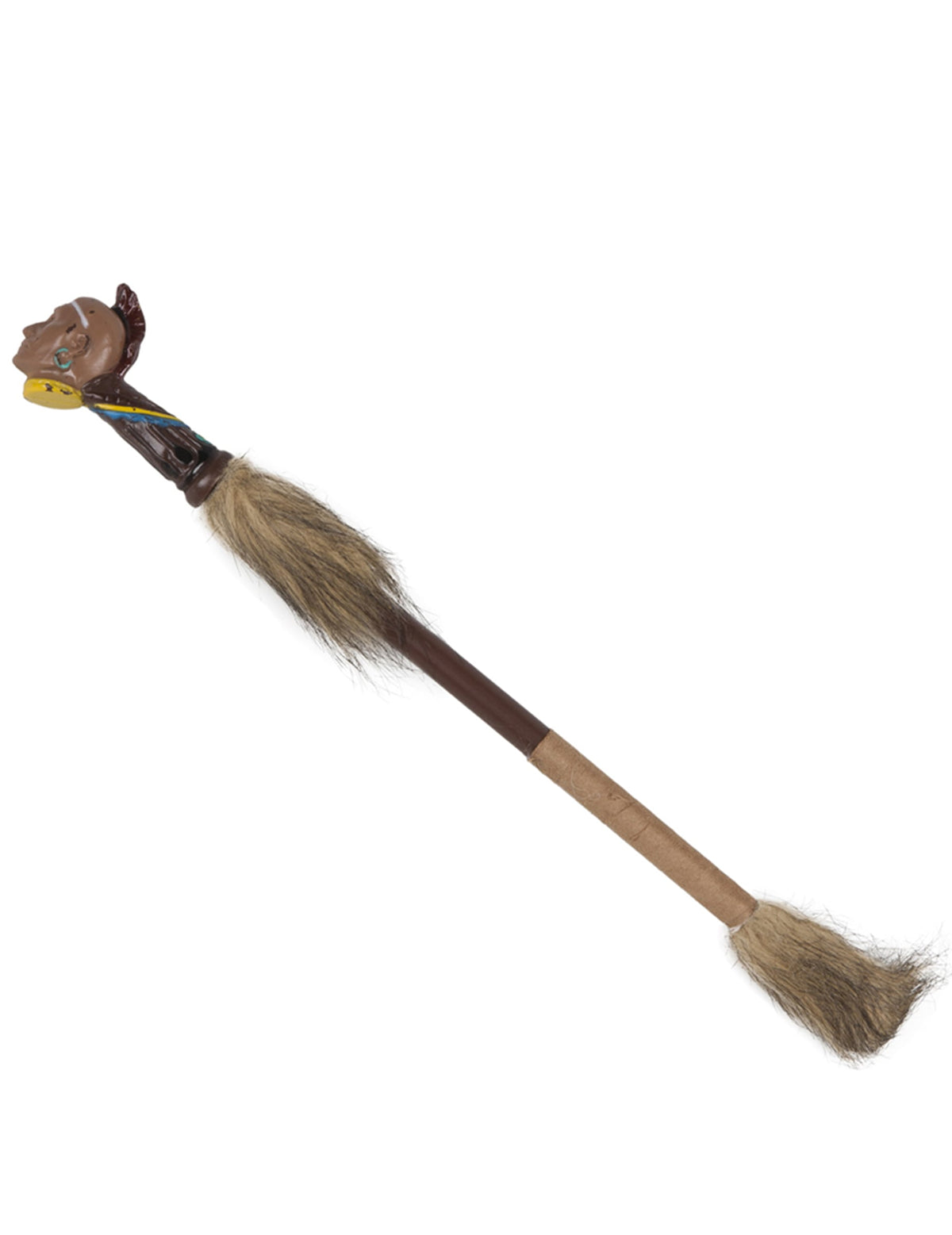 Calumet indien pour adulte marron en plastique avec fausse fourrure