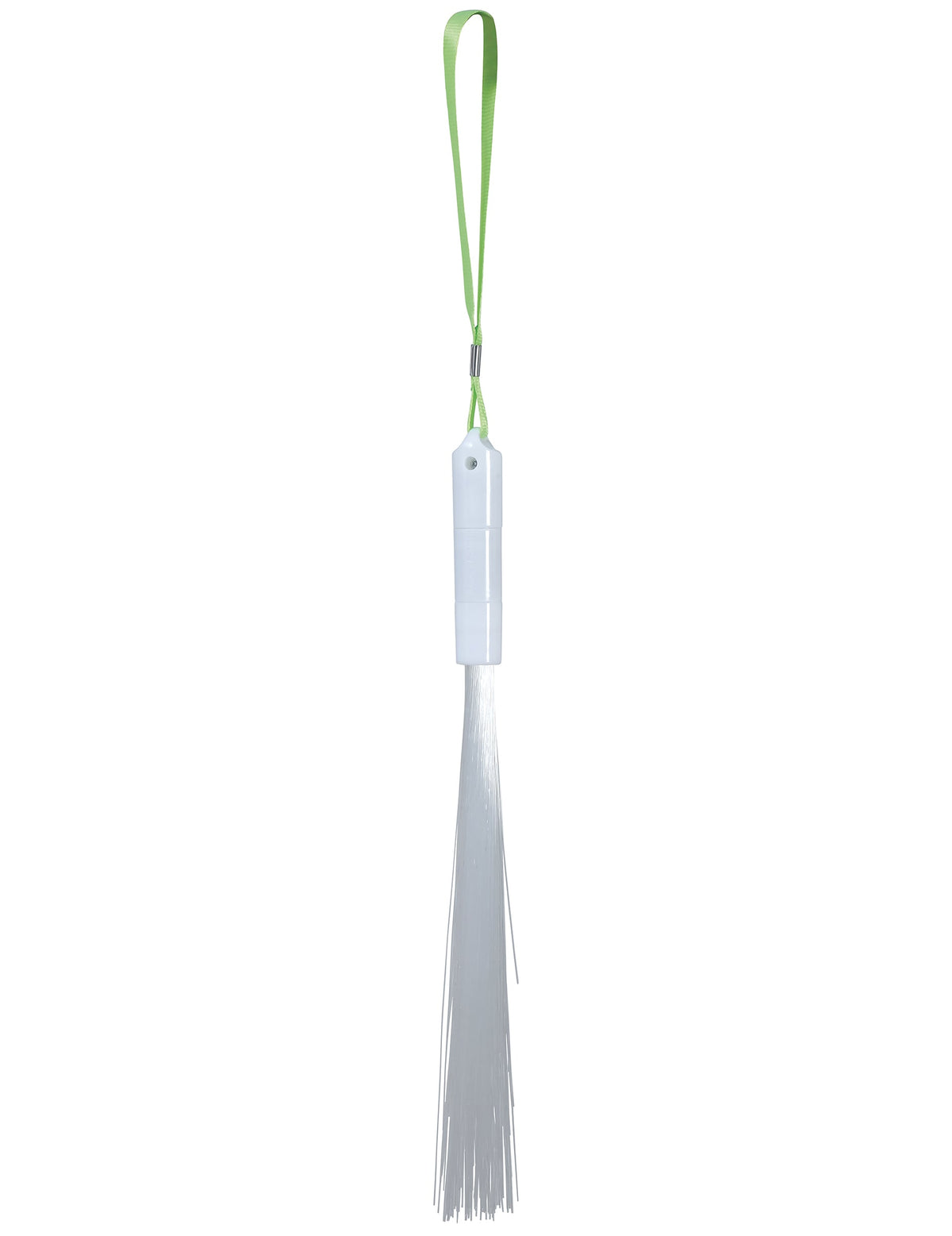 Vue avec dragonne verte du baton lumineux fibre optique pour la fête