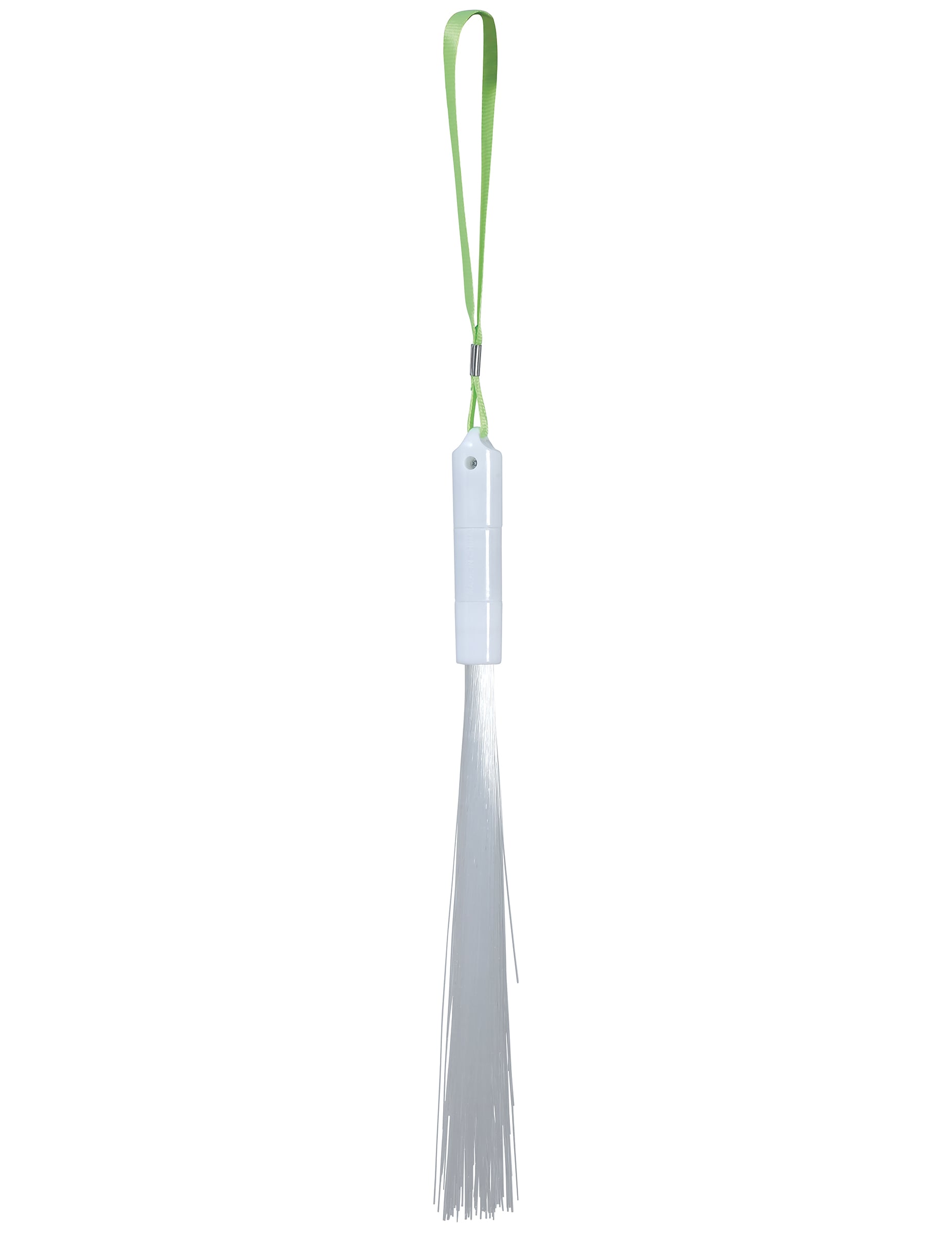 Vue avec dragonne verte du baton lumineux fibre optique pour la fête