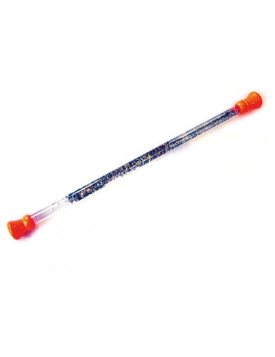 Bâton de majorette pour enfant pailleté bleu avec embouts orange