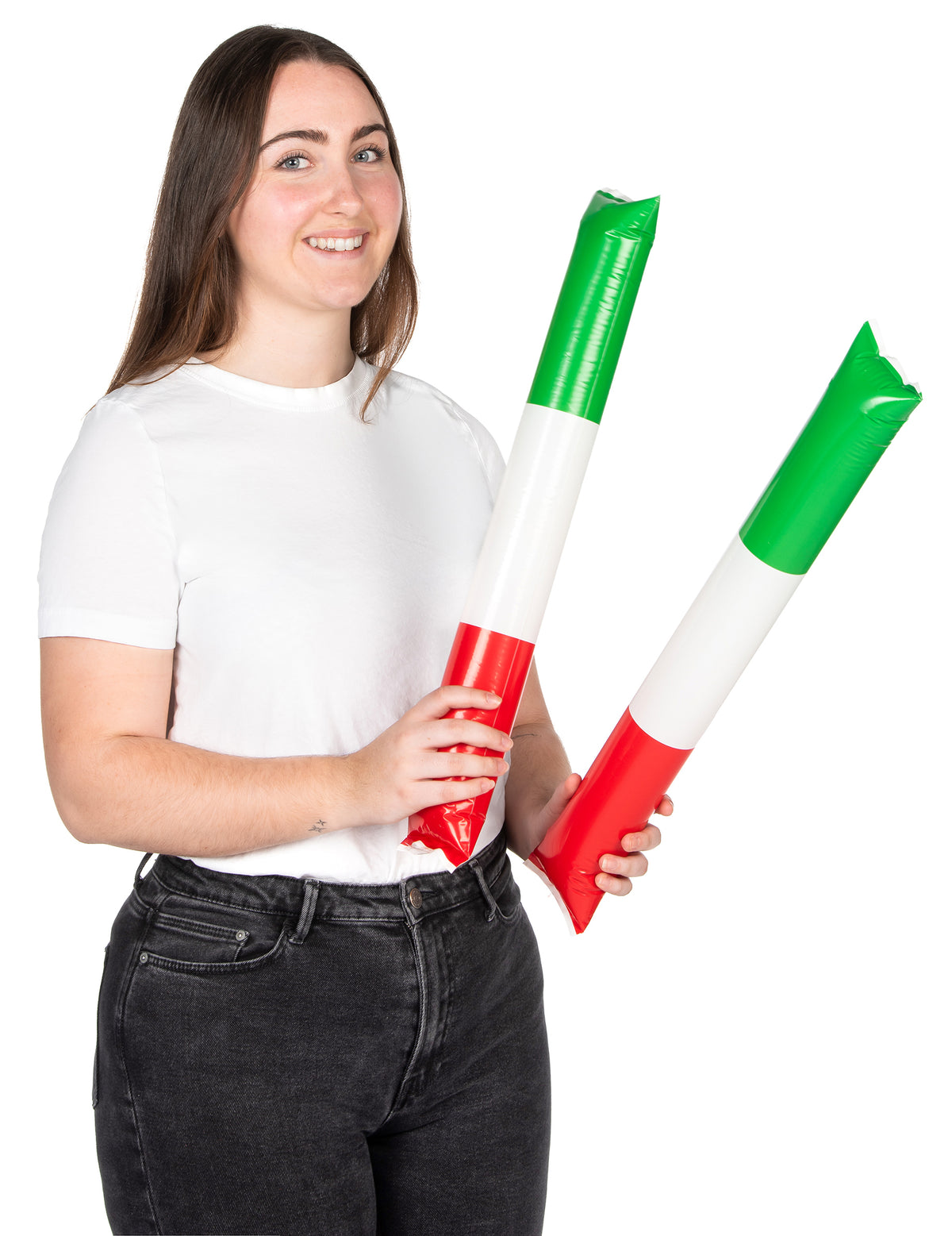 Mise en situation des bâtons gonflables tap-tap Italie