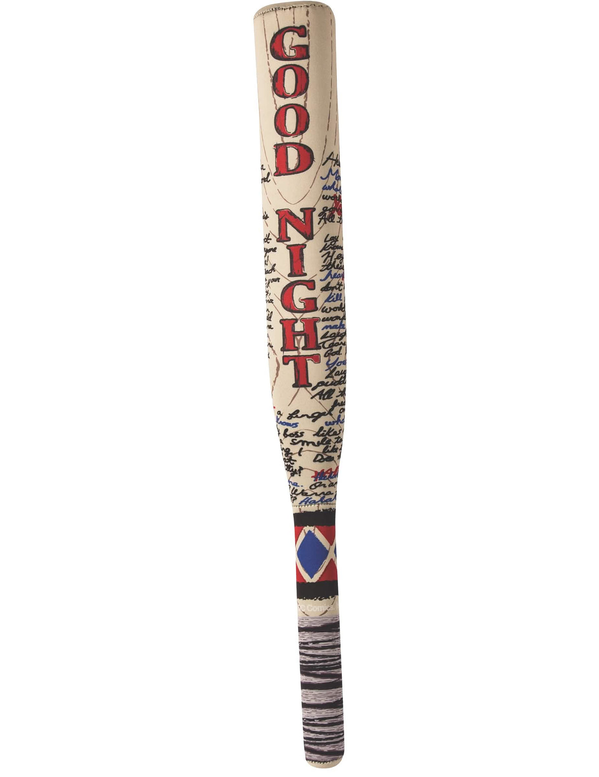 Ténis em espuma Harley Quinn para adulto bege com inscrições Good Night vermelhas e pretas