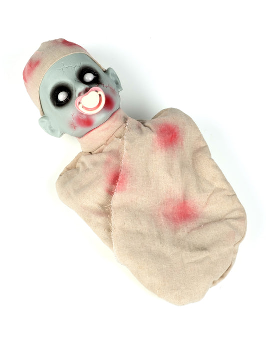 Bebê zumbi sangrento luz e som 50 cm