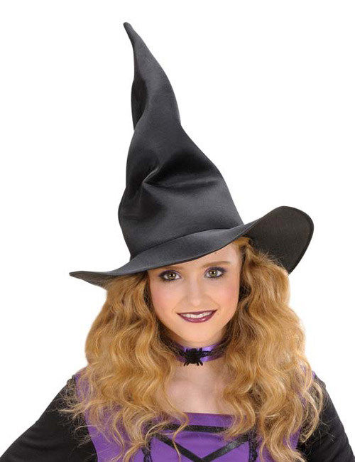 Chapeau de sorcière pliable pour enfant noir