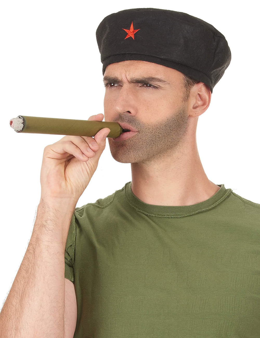 Cigarro de brincar usado com a boina Che Guevara