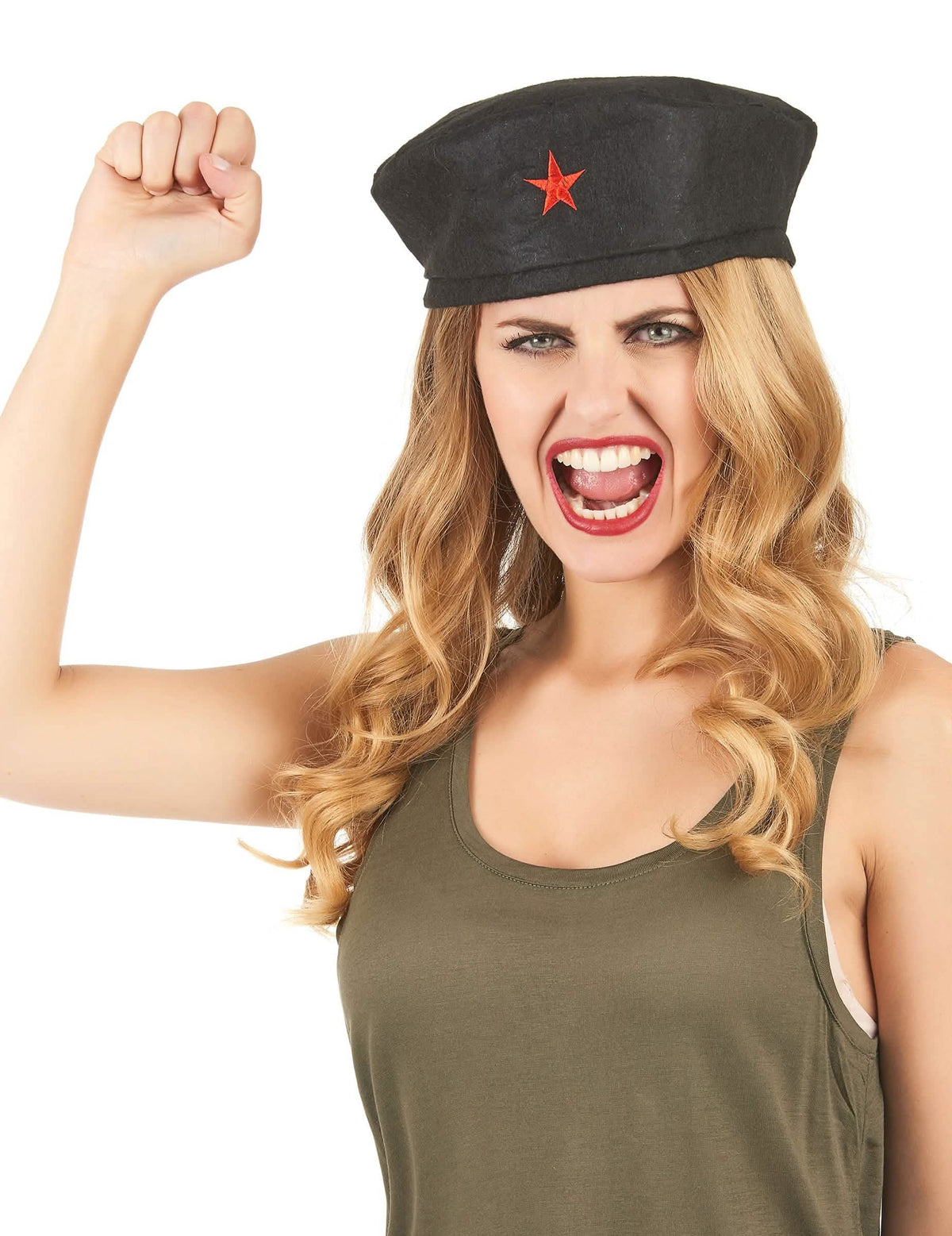 Beret Che Guevara para adulto preto com estrela vermelha