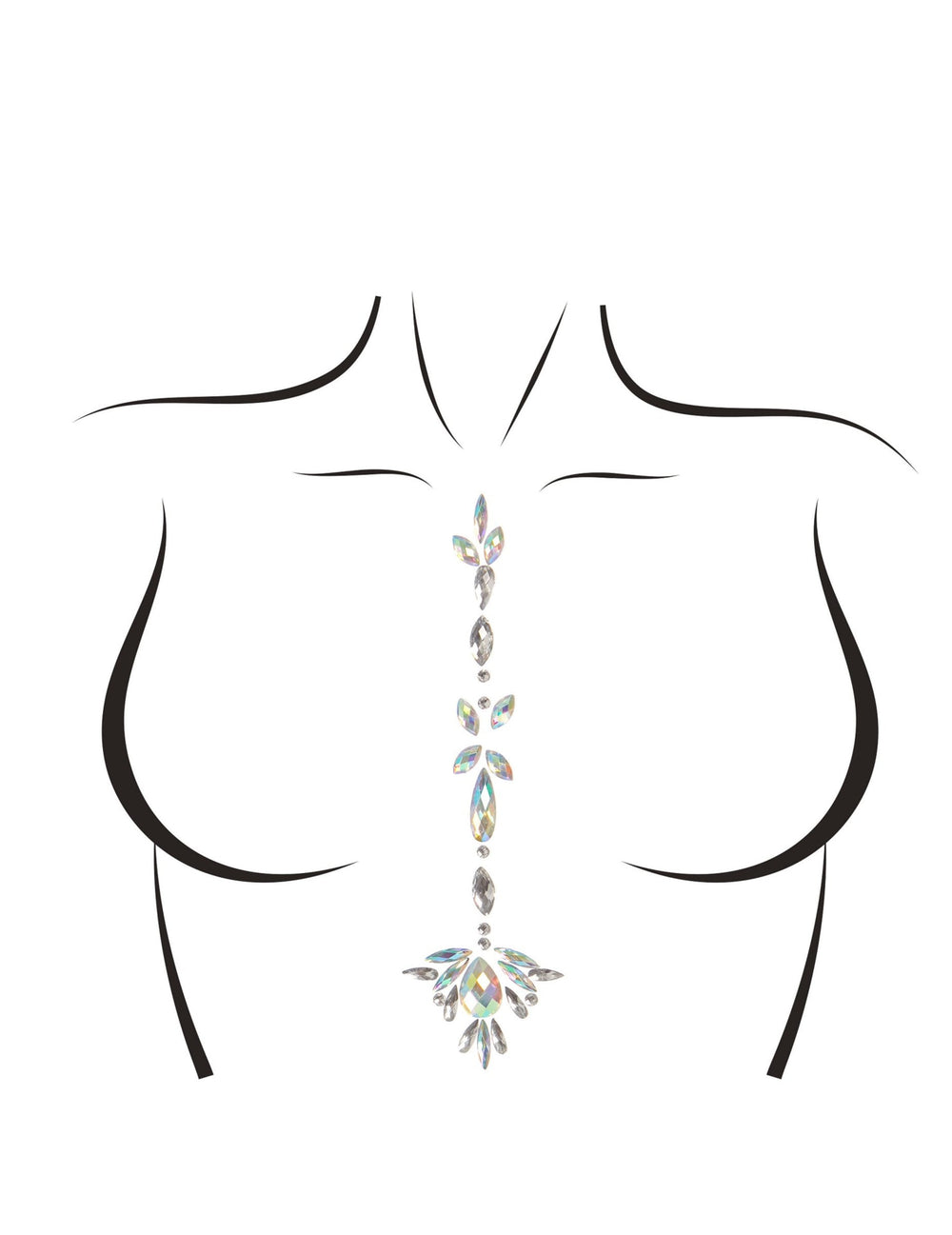 Bijoux pour le corps adhésifs jade pour femme irisés