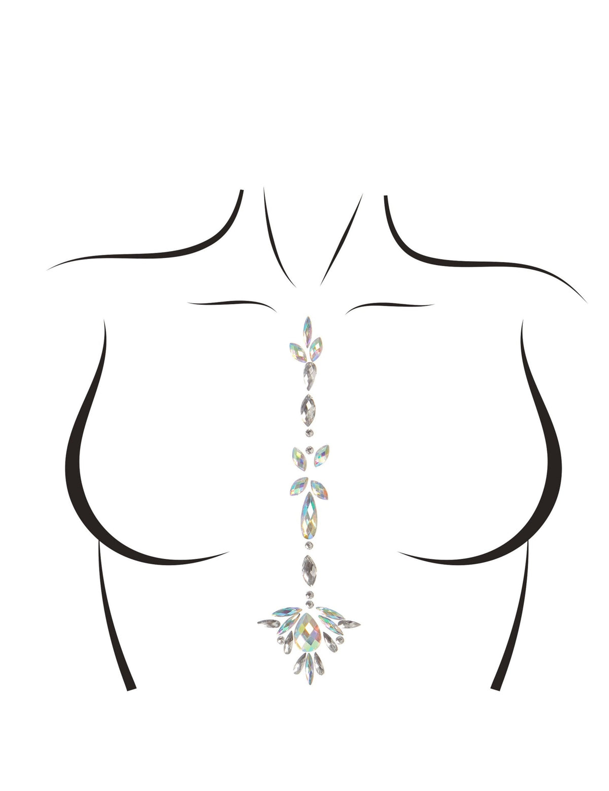 Bijoux pour le corps adhésifs jade pour femme irisés
