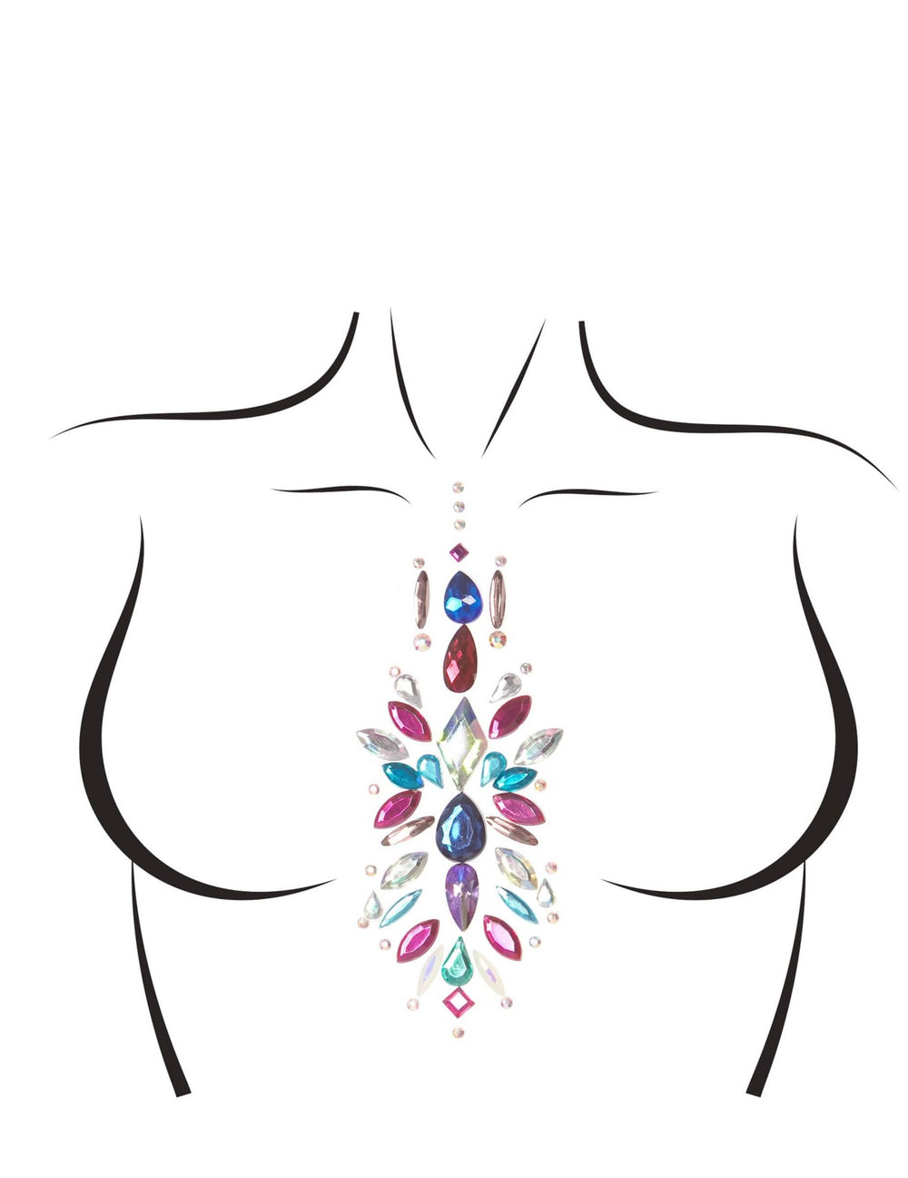 jóias para o corpo adesivas xali para mulher multicolores
