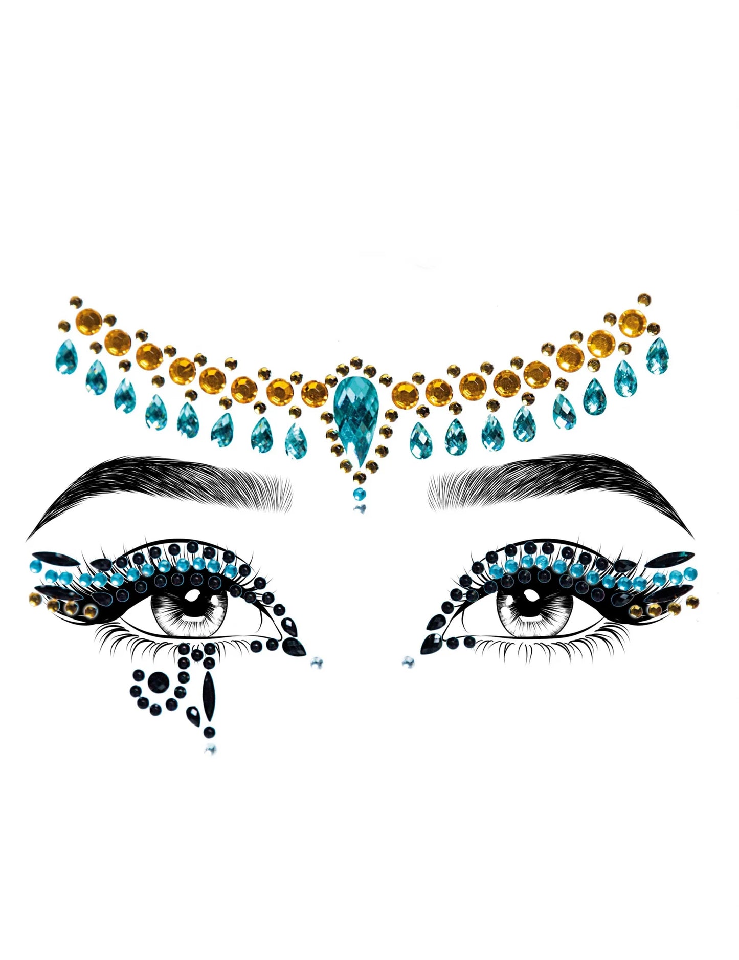 Détail du motif des bijoux pour visage adhésifs Cléopâtre