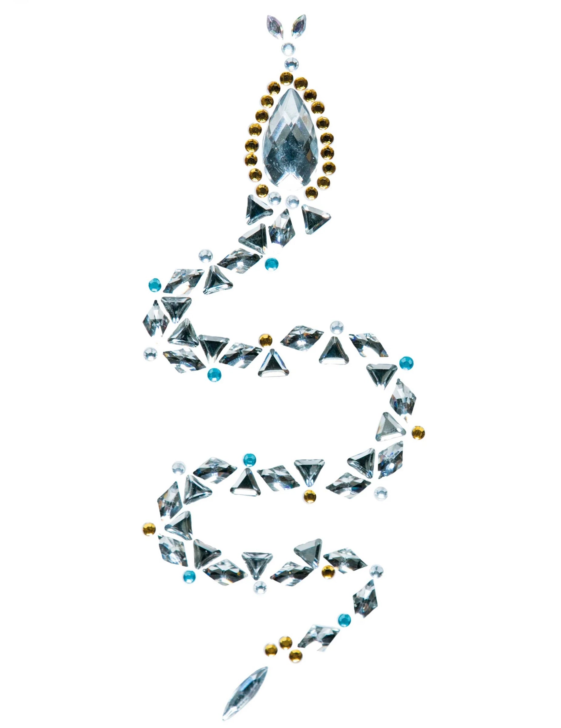 Vue d'ensemble du motif en forme de serpent des bijoux pour visage adhésifs Cléopâtre